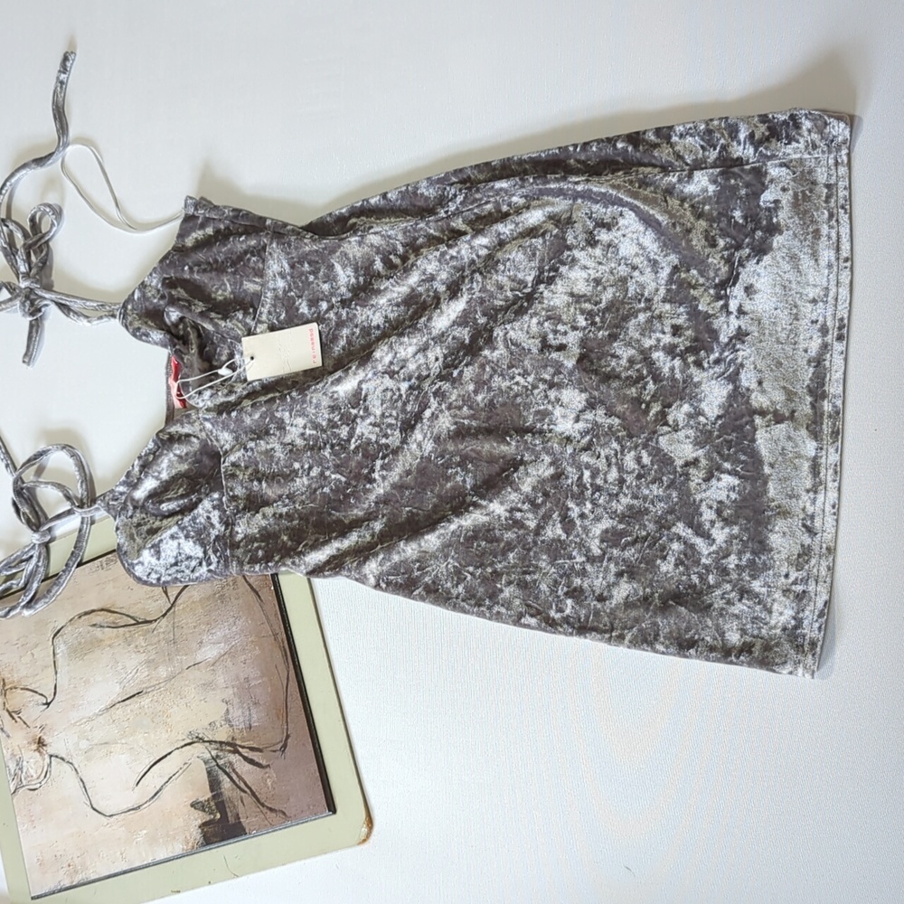 Re named Silver Velvet Dress NWT Size Small 🪞
